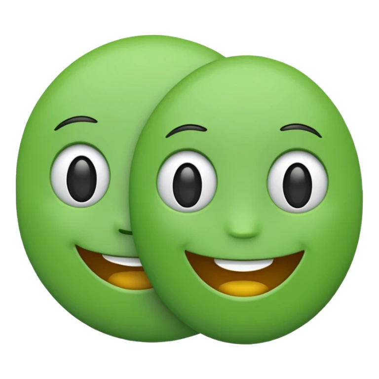two green emojis one smaller than the other  sticker
