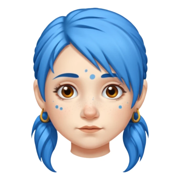 dwarf woman with blue hair sticker