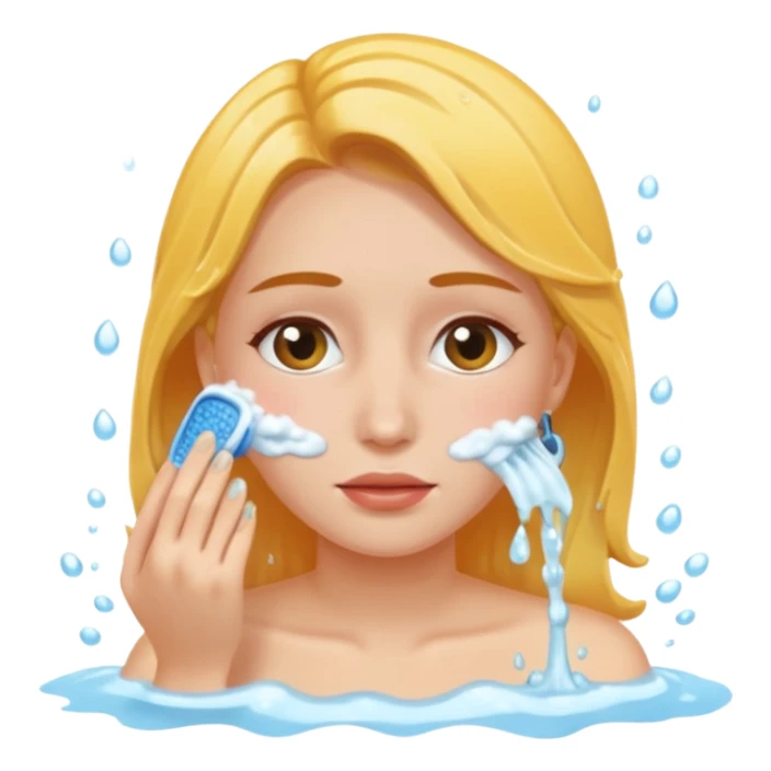 A women washing her face sticker