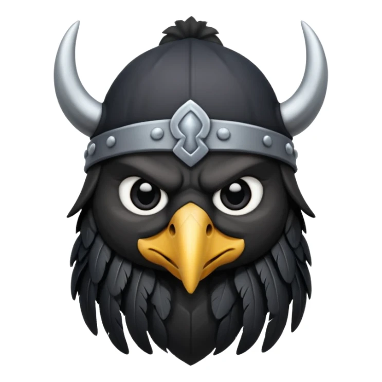 a cartoon Viking raven with horned cap sticker