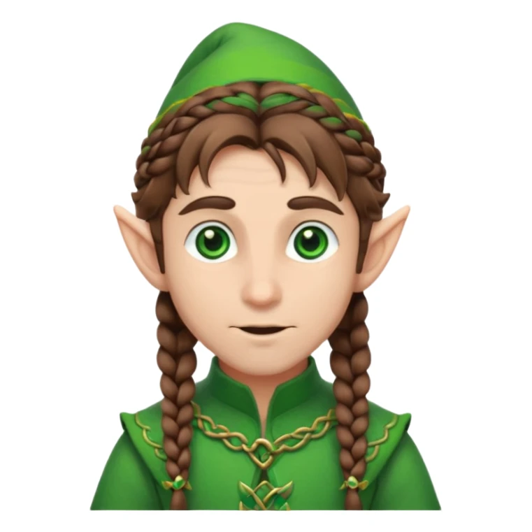 elves with braided brown  hair man sticker