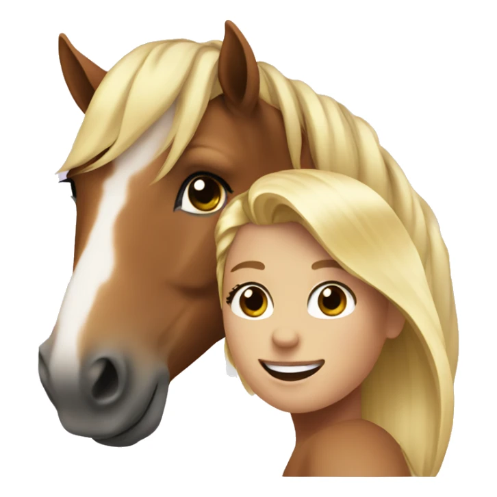 Horse with blond haired girl sticker