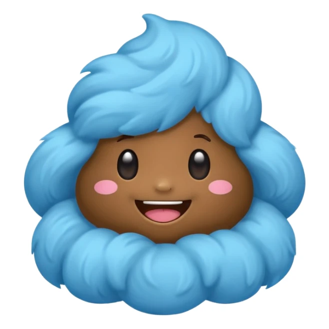 blue colors kawaii poop sticker