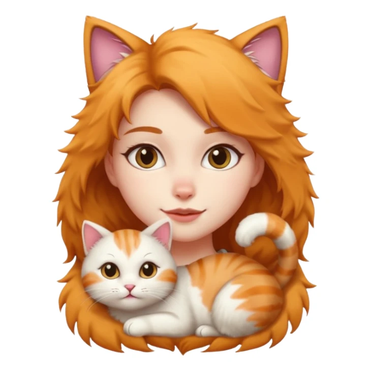 A girl with cat body  sticker