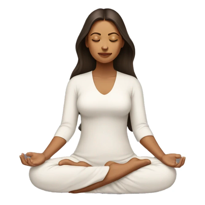 spiritual awakening woman with dark brown hair meditating  sticker