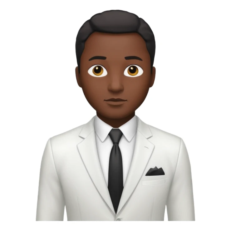 businessman, black skin, black eyes, white suit sticker
