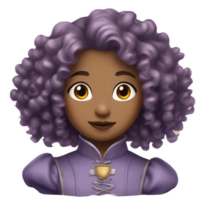 Three musketeers dark women lilac curly hair sticker