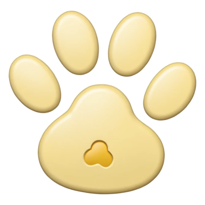 a pale pastel yellow pawprint sticker