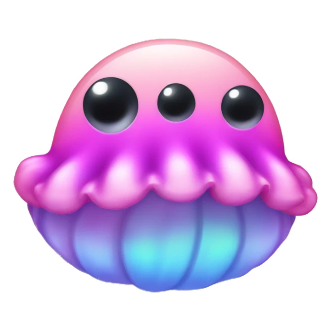 Kawaii neon glitter sea clam emoji    sticker