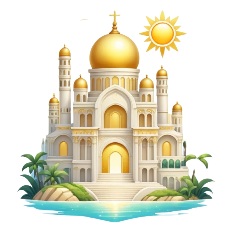 Epic divine glittery complex detailed gradients white golden bright light solarpunk sunny aesthetic-scenery sticker