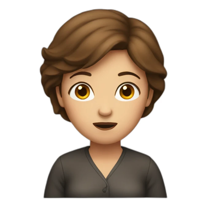 brown hair woman shrugging sticker