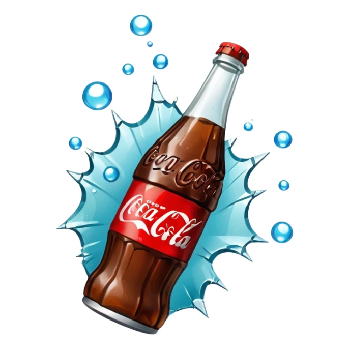 shattered bottle of coca cola sticker