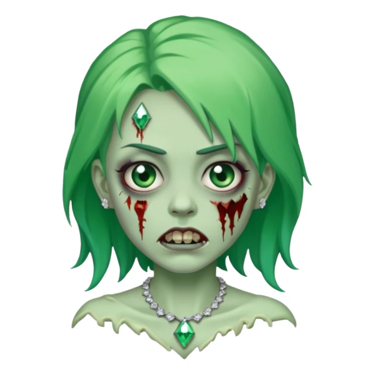 zombie with hair diamond grills sticker