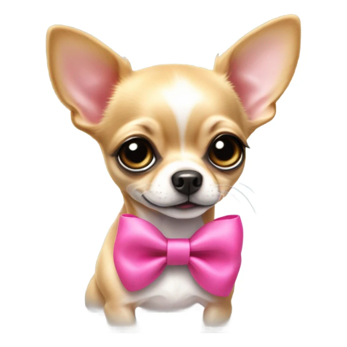 Baby Chihuahua with a pink bow  sticker