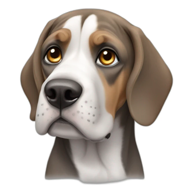Beagle Dog with Grey Neapolitan Mastiff, Grey Eyes sticker