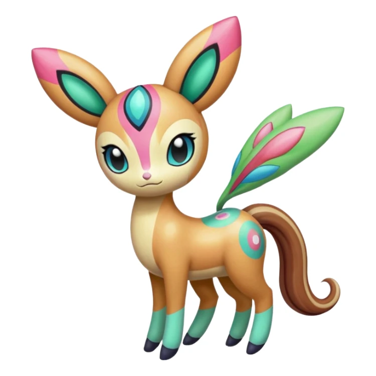 Colorful Exotic Meloetta-Keldeon-Kirby-Fakémon-creature-hybrid sticker