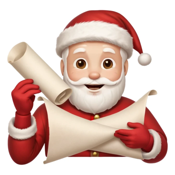 drunk santa holding up a white unfurled scroll with nothin on it sticker