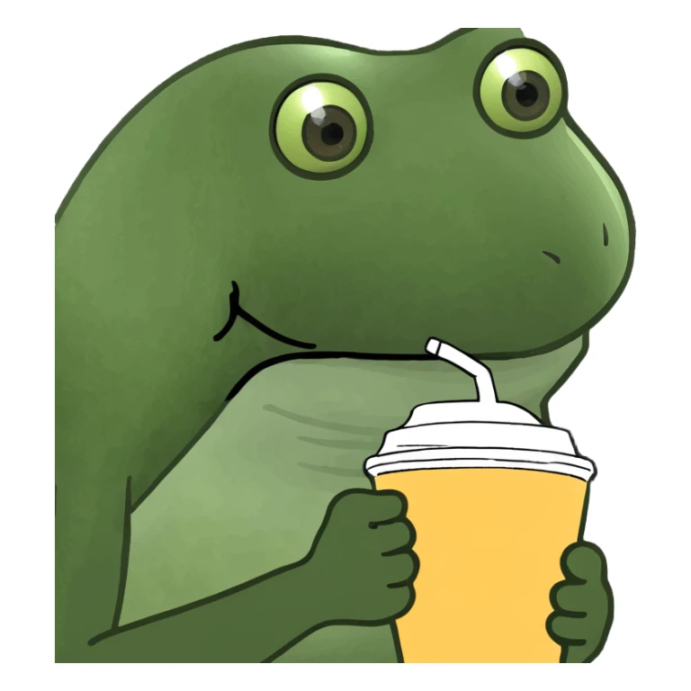 A cup of coffee on a green background sticker