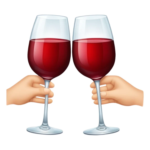 Two glasses of red wine making chin chin sticker
