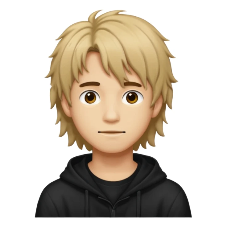 Young man have hair  shaggy long straykids emoji sticker