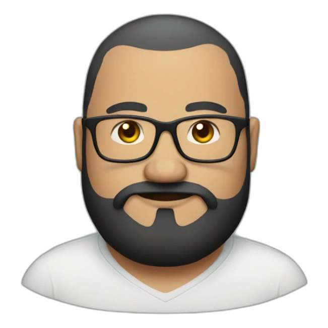 fat and bald guy with glasses and black beard sticker