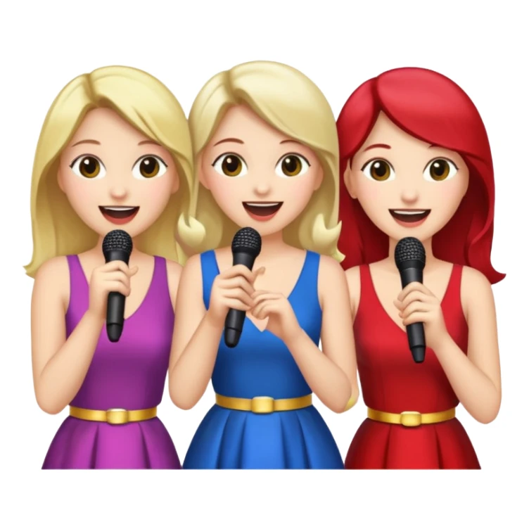 3 amigas en un karaoke cantando todas blancas de piel sticker