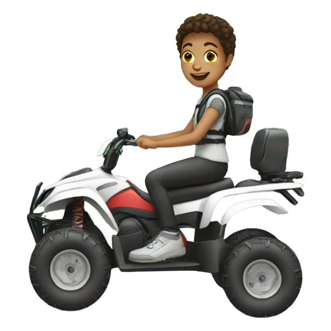 White teenager riding quad bike sticker