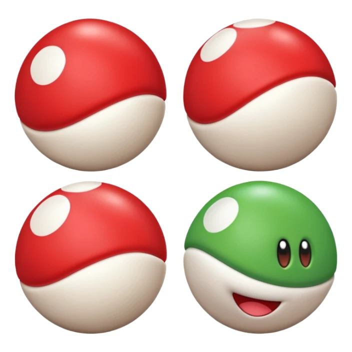 yoshi vers cute plus mignon comme la troisième image mais avec un coco rouge et blanc sticker