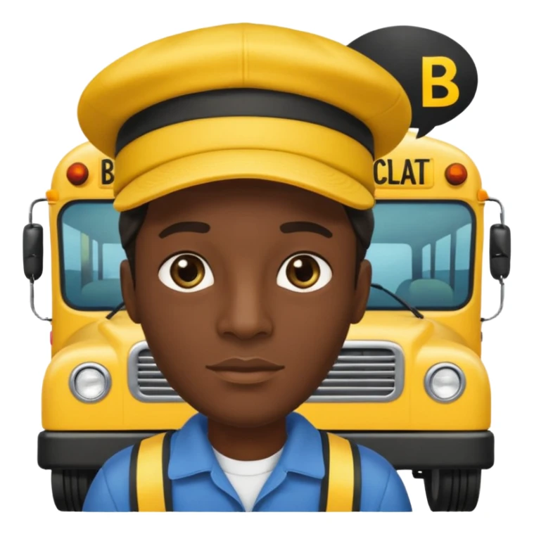 a school bus with a jamaican man saying bomboclat ("BOMBOCLAT' in speech bubble in front of the man) sticker