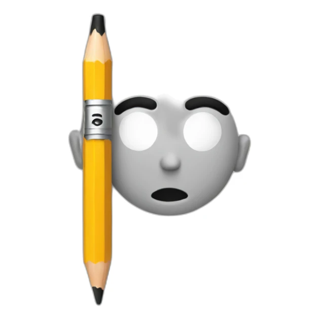 Pencil face sticker