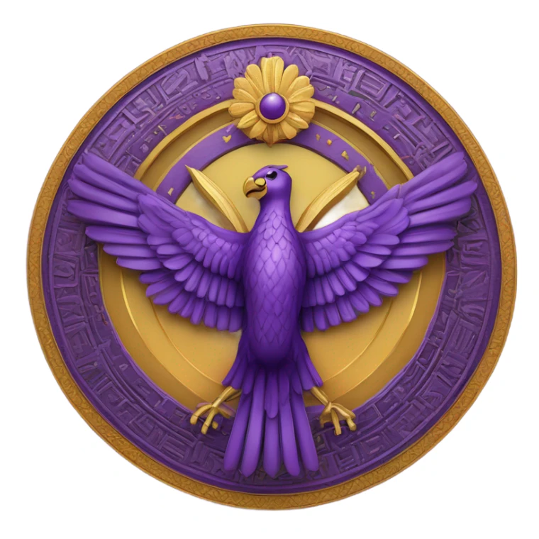 Symbol for Zoroastrian religion on purple background  sticker