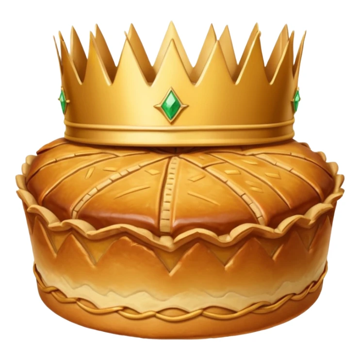 galette des rois avec couronne sur le dessus. Pour un emoji slack. sticker