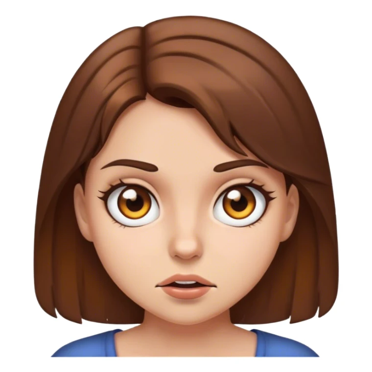 A mad girl with brown hair, brown eyes sticker