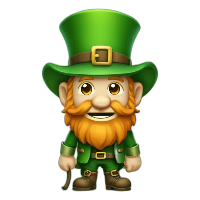 Leprechaun qui tient un trefle à 4 feuille  sticker