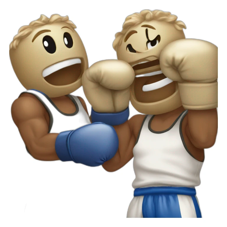 Un gant de boxe qui frappe dans un sac de boxe sticker