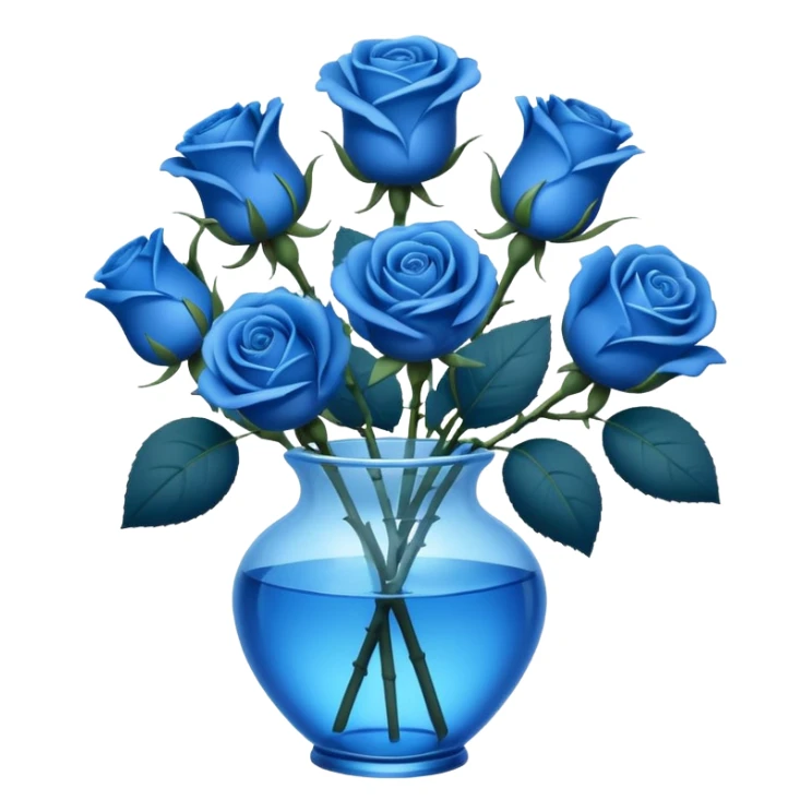  Group of Blue rose in a vase sticker