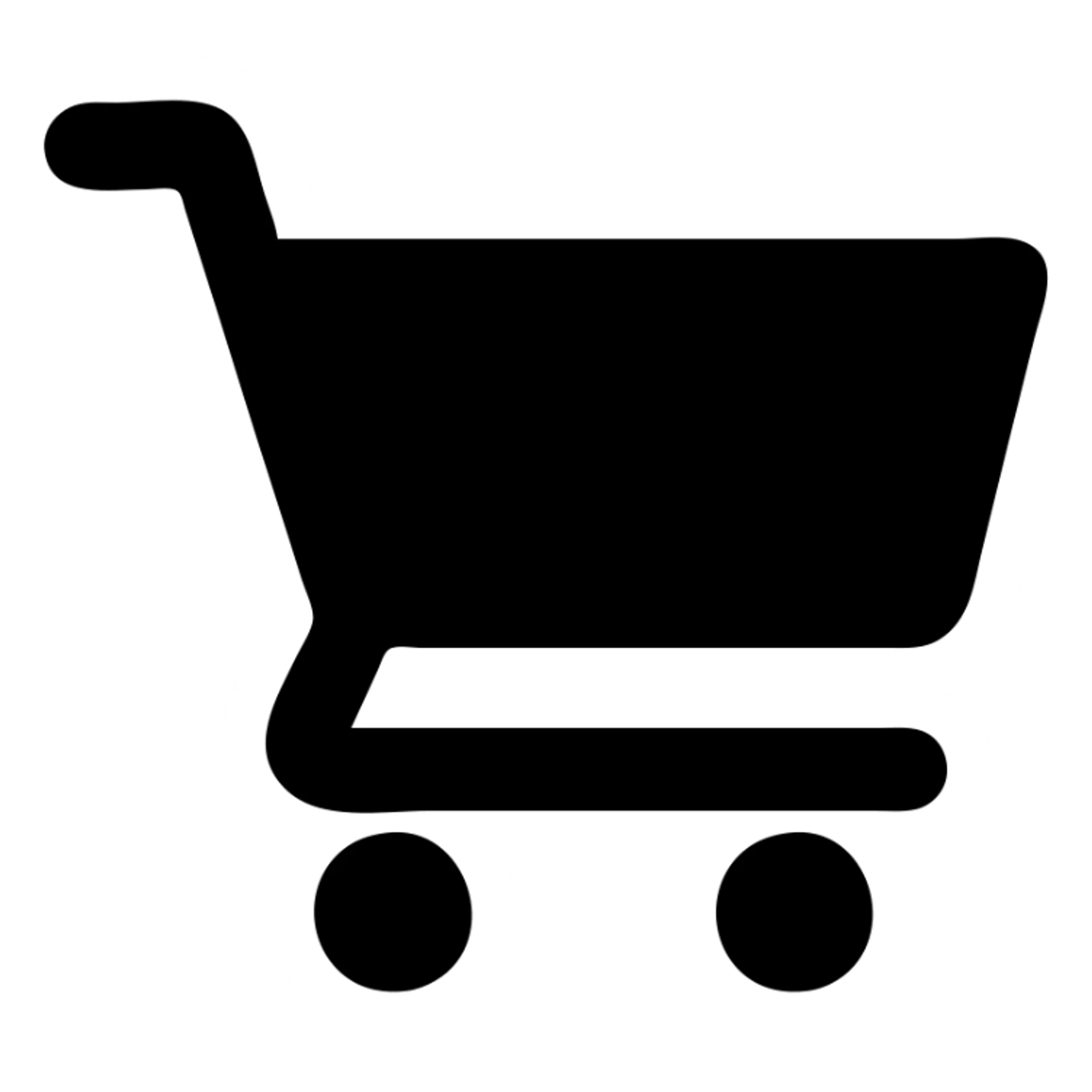 A simple shopping cart icon, minimalist design sticker