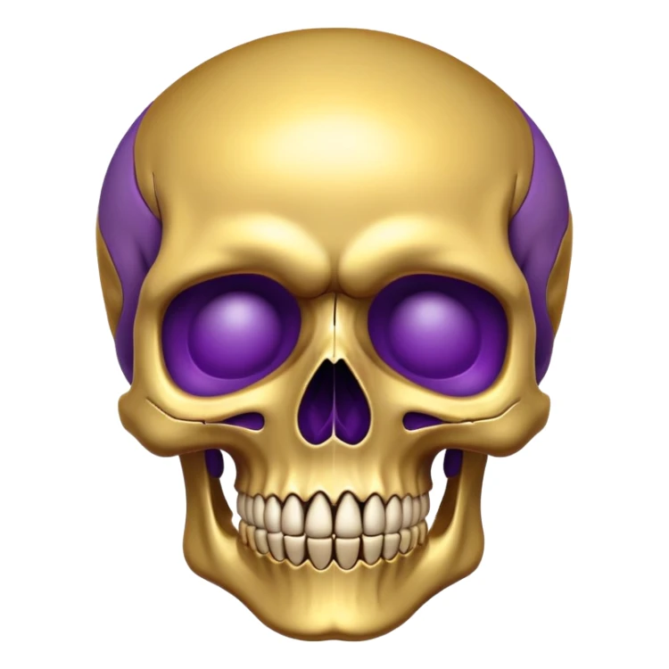 skull colored in LSU colors - purple and gold sticker