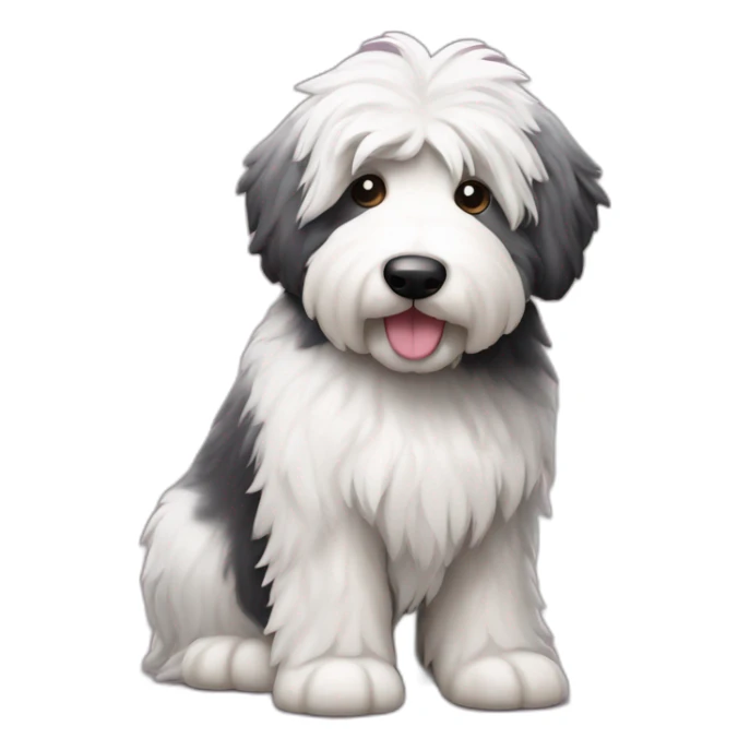 old english sheepdog with paint tin sticker