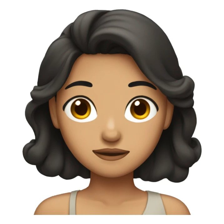 woman with tan skin, black hair, sleeping sticker