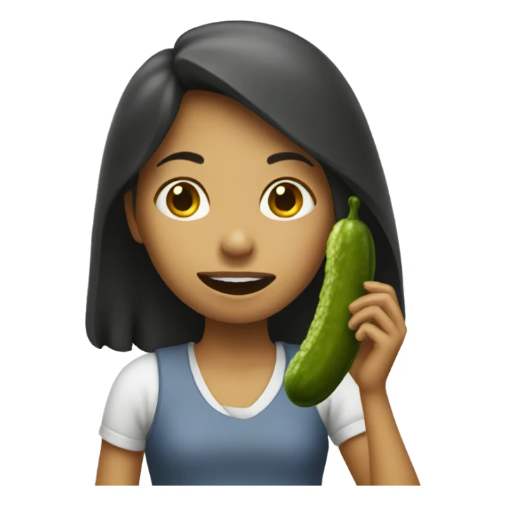a girl eating a pickle sticker