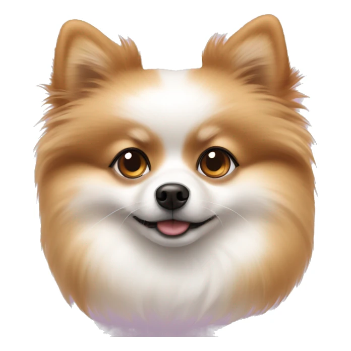 white and brown Pomeranian with hearts in the eyes sticker