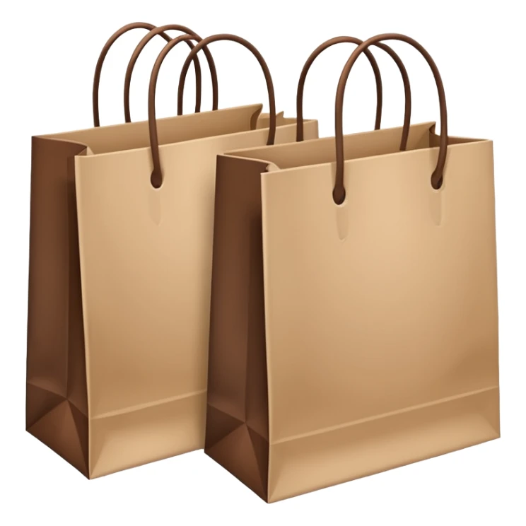 Brown and beige shopping bags  sticker