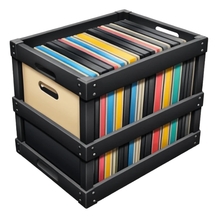 A crate of vinyl lps sticker