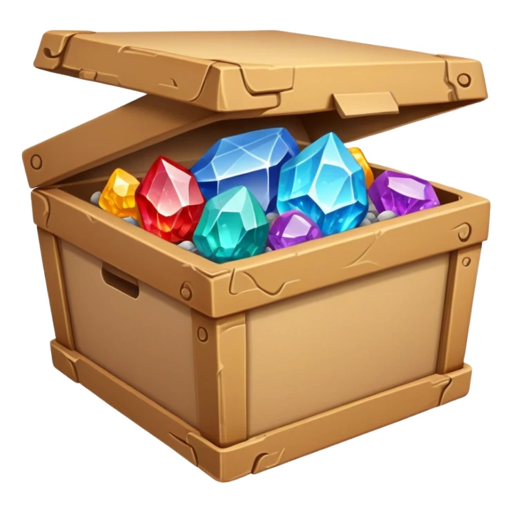 cardboard box full of valuable minerals sticker