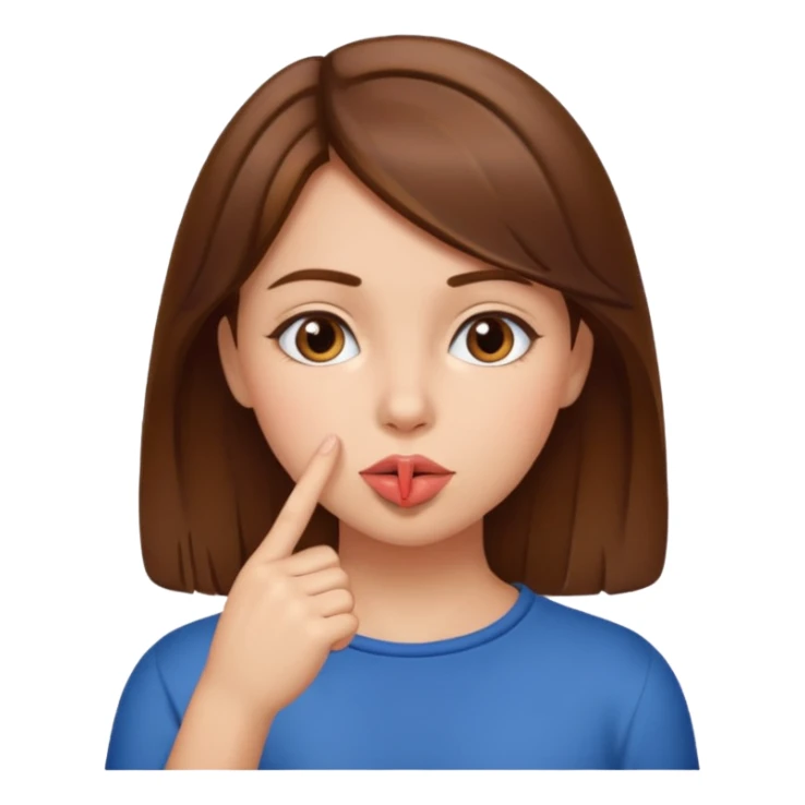 girl puts finger to lips sticker