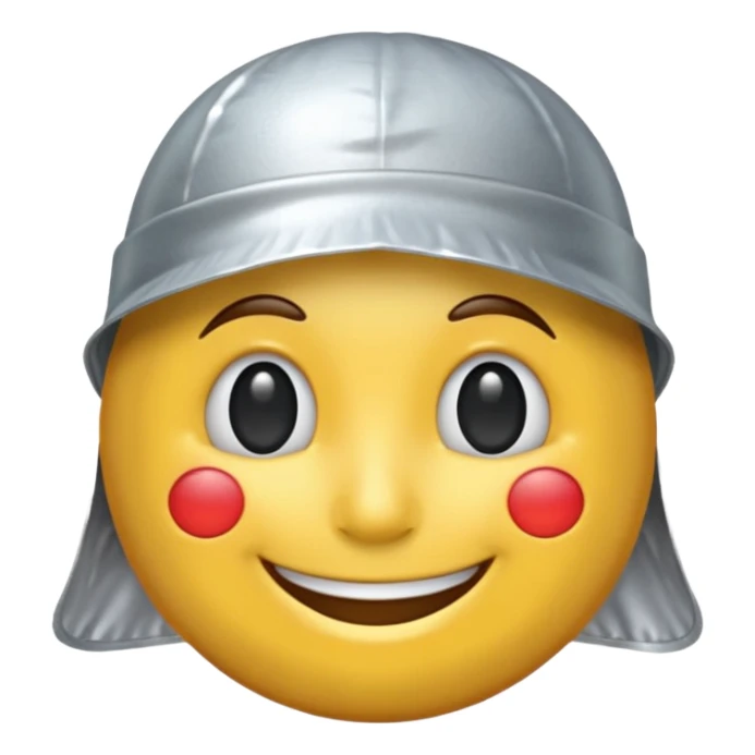smiling emoji wearing a tinfoil hat sticker