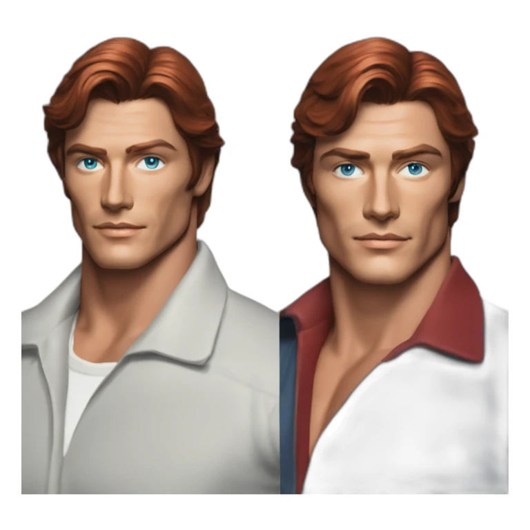 alain delon young space engineer blue eyes neat red hair sticker