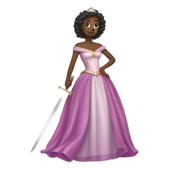 Princess in a ballgown with a sword sticker