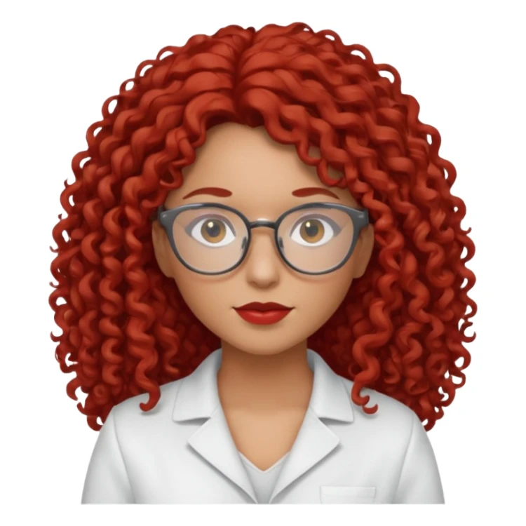 rizada peli roja , trigueña , con lentes y ropa blanca pelo largo  sticker